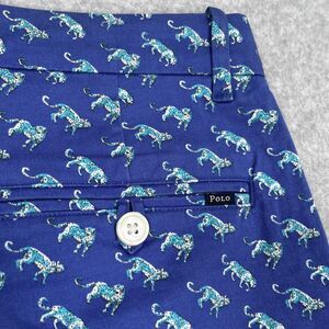 Polo Golf Ralph Lauren Pants Mens 30 (31x29.5) Blue All Over Cheetahs Chinos